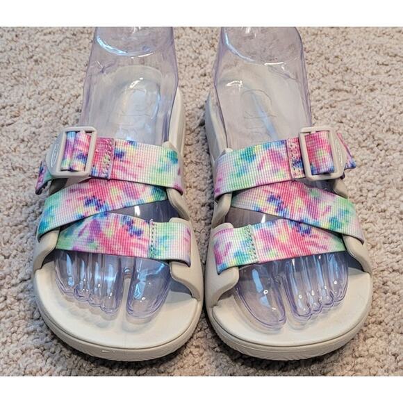 Chaco Chillos Slide Sandals Women’s 7 Tie-Dye Webbing GUC Cottagecore - Picture 2 of 10